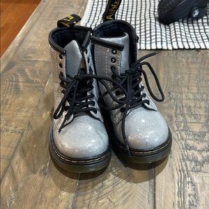 Dr. Martens Silver Glitter Boots Size 7